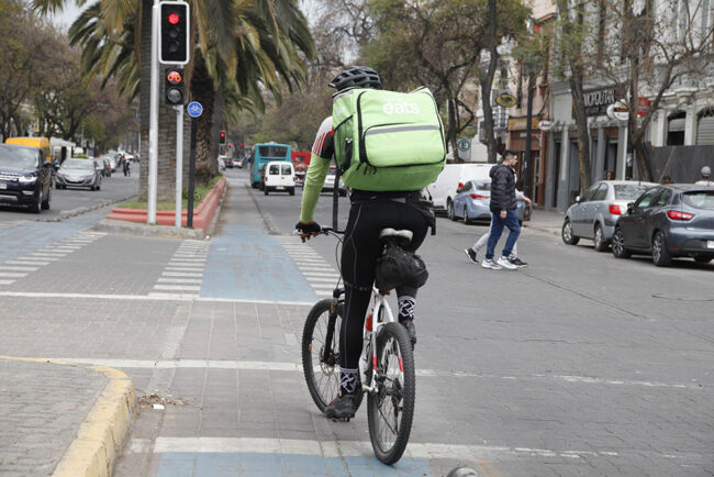 Accidente laboral en bicicleta